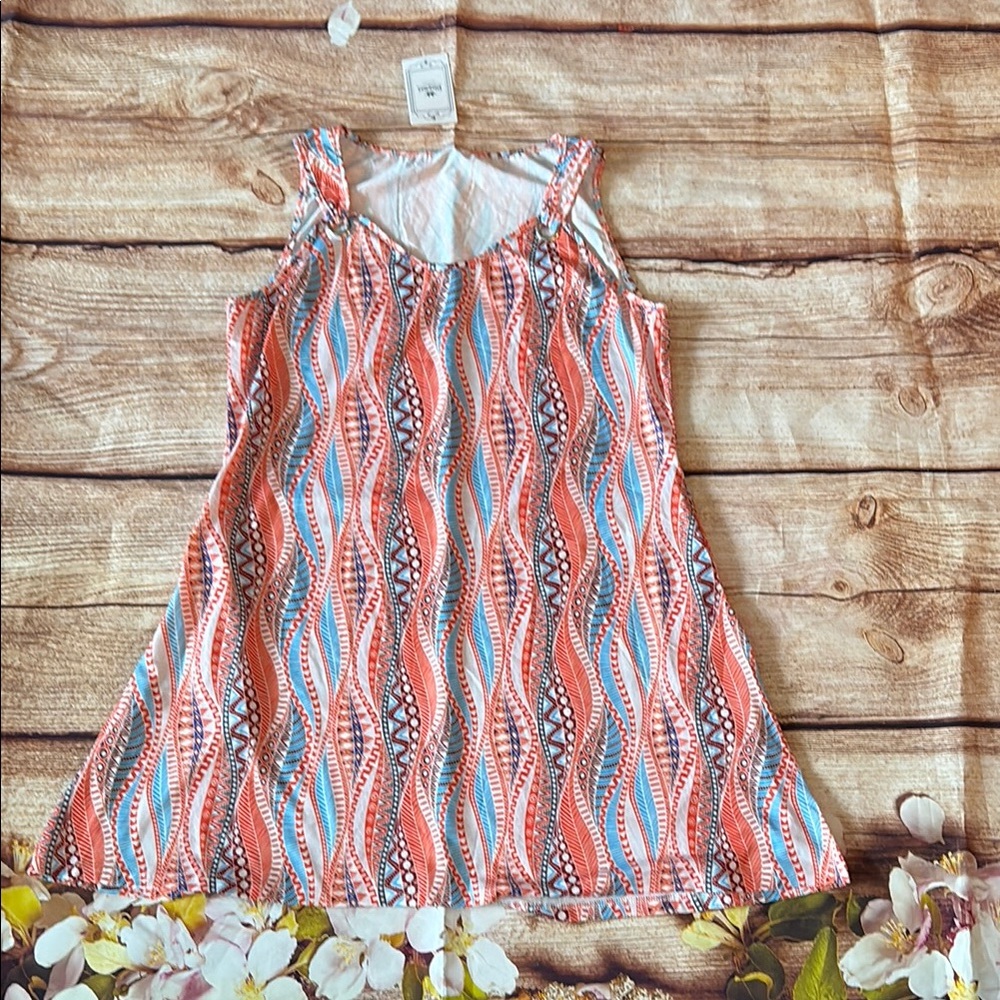 Sleeveless Patterned Dress - Multicolor
